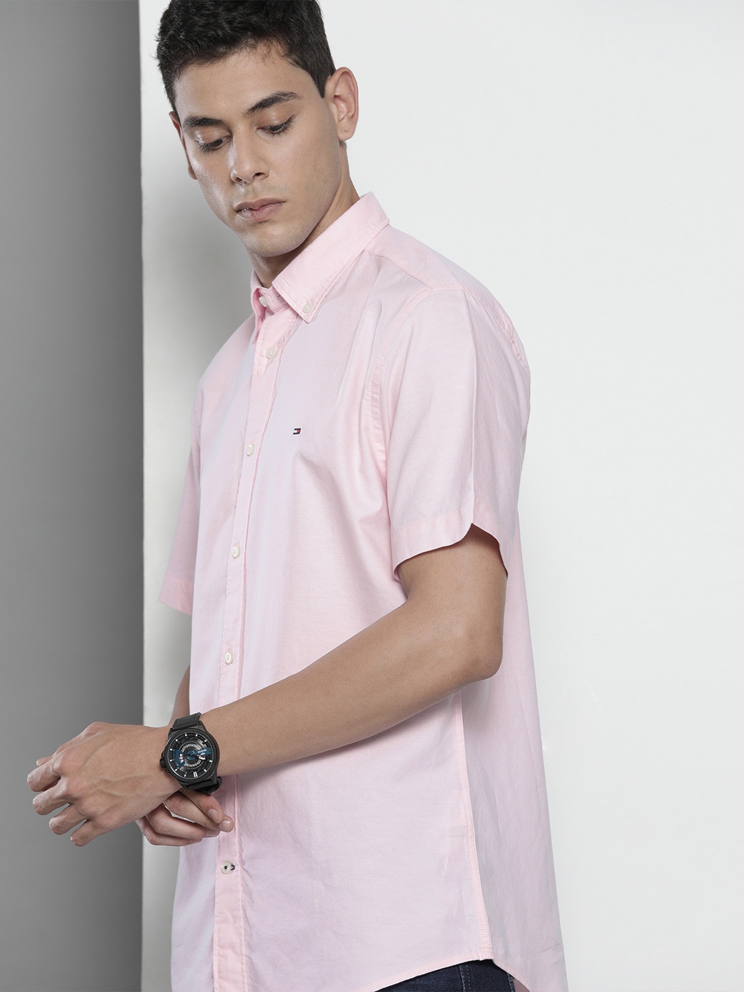 

Tommy Hilfiger Men Pink Casual Pure Cotton Shirt