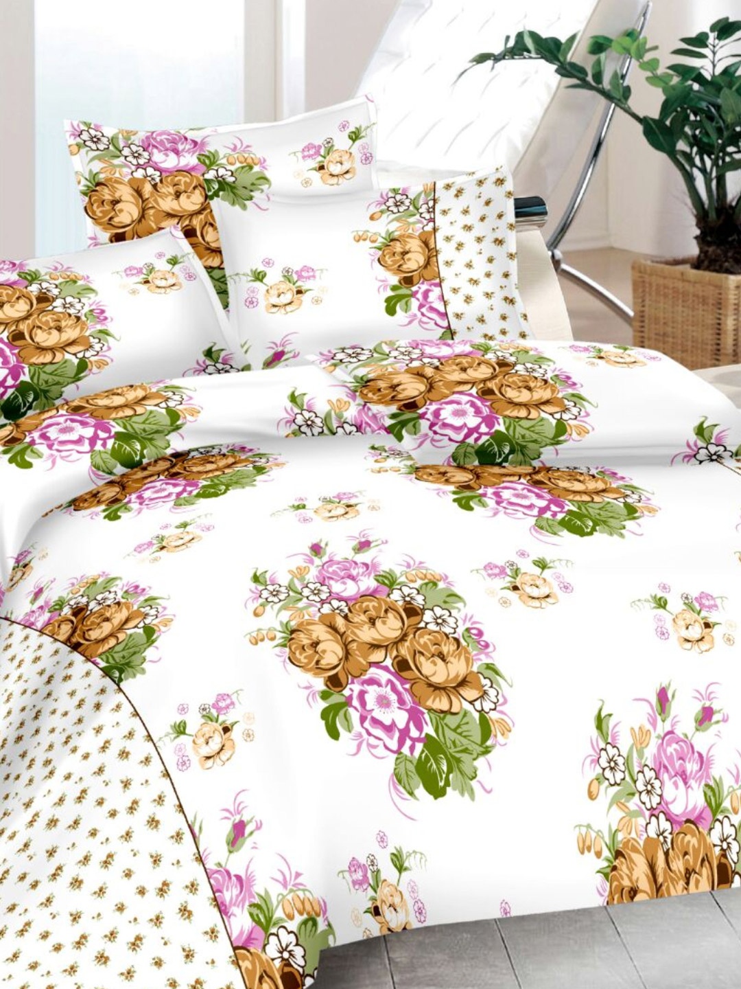 

BIANCA White 180 TC Cotton Double Bedsheet with 2 Pillow Covers