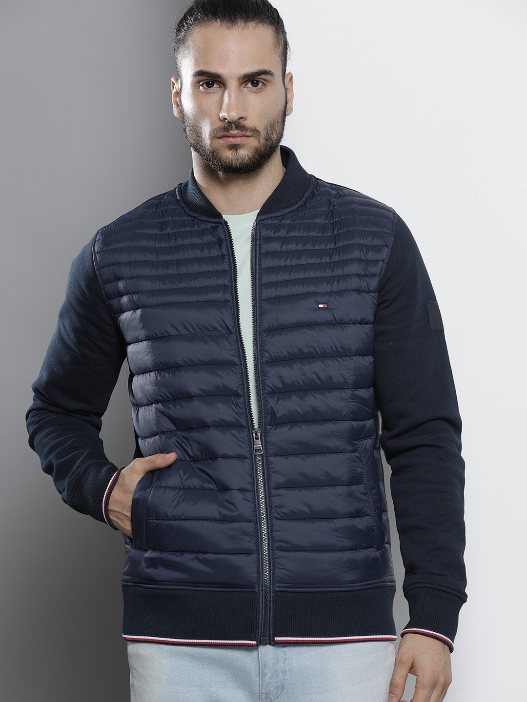 

Tommy Hilfiger Men Navy Blue Solid Padded Jacket