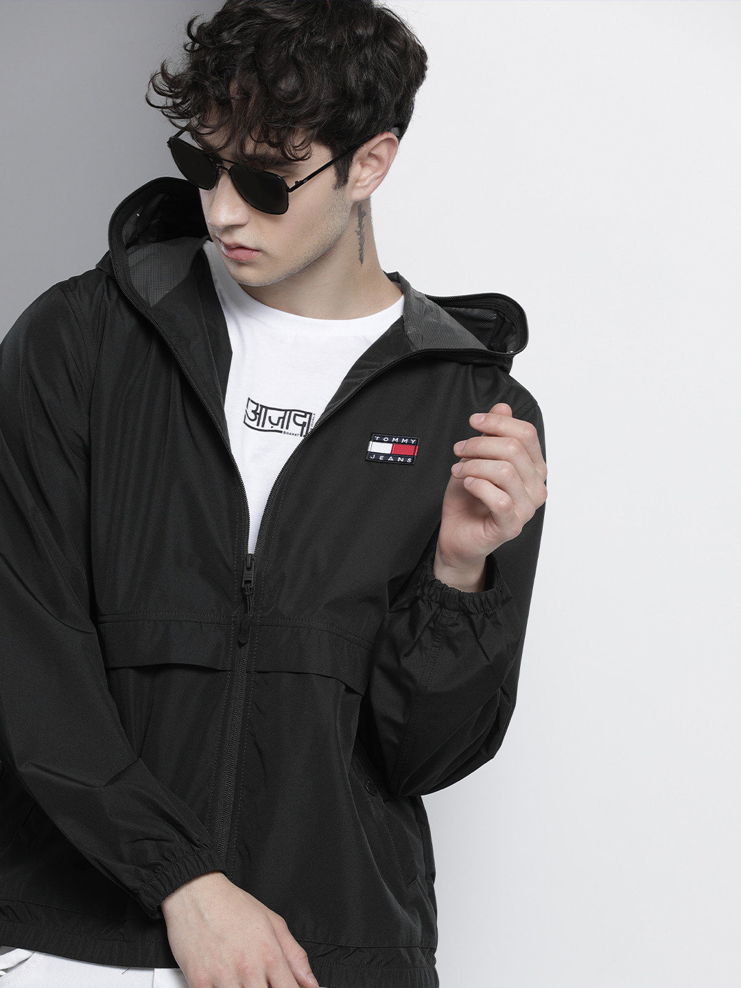 

Tommy Hilfiger Men Black Solid Windcheater Tailored Jacket