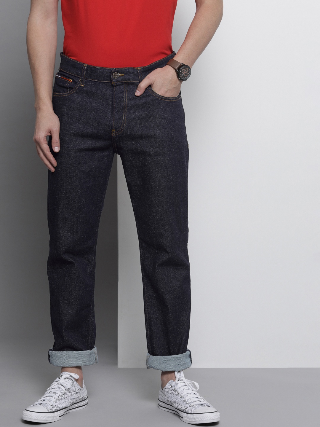 

Tommy Hilfiger Men Blue Ryan Relaxed Straight Fit Stretchable Jeans