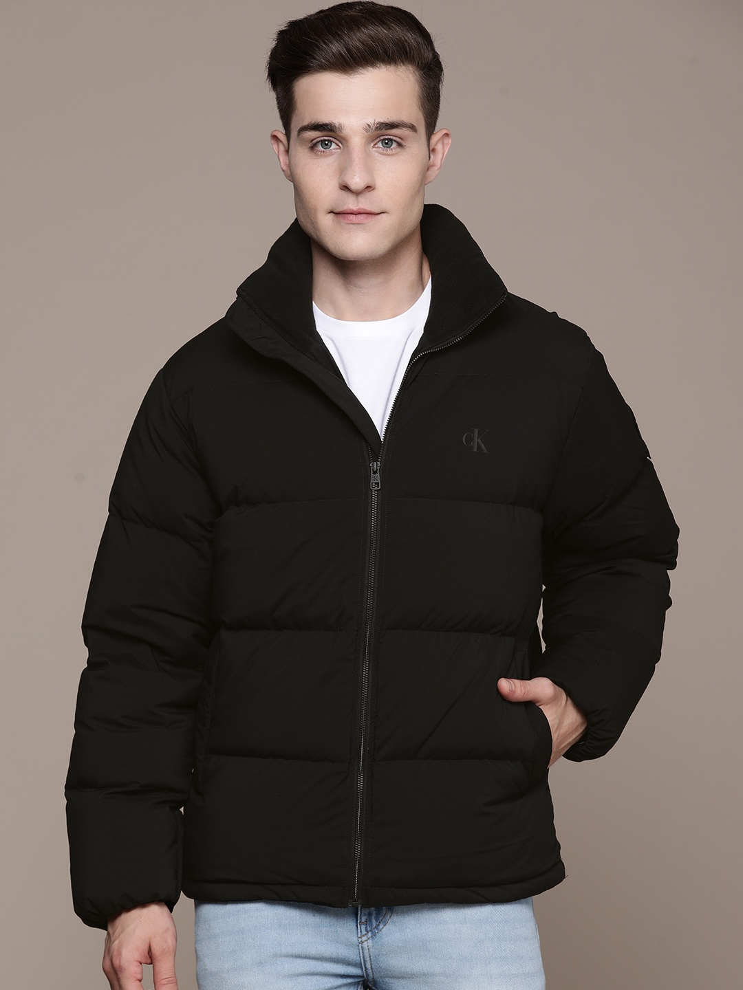 

Calvin Klein Jeans Men Black Solid Puffer Jacket