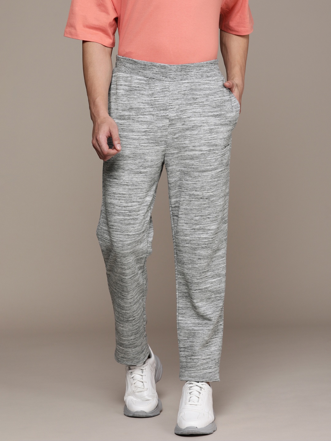 

Calvin Klein Jeans Men Grey Melange Solid Track Pants