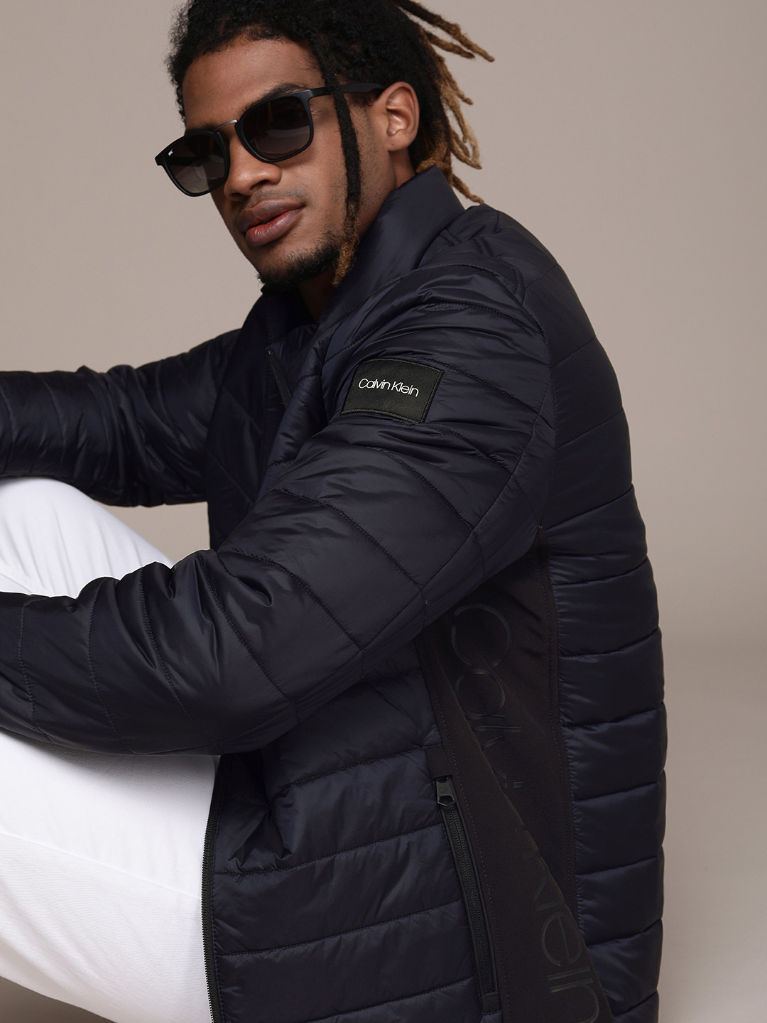 

Calvin Klein Jeans Men Navy Blue Lightweight ESSENTIAL SIDE LOGO Puffer Jacket