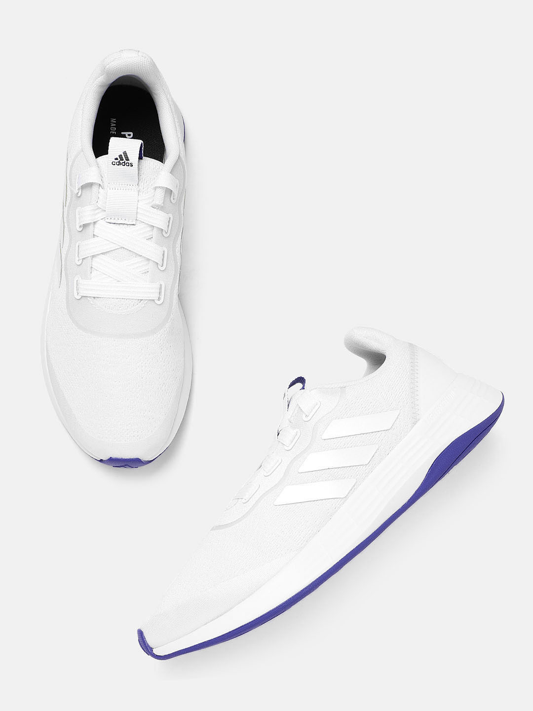 

ADIDAS Women White Woven Design QT Racer Sport Sustainable Running Shoes