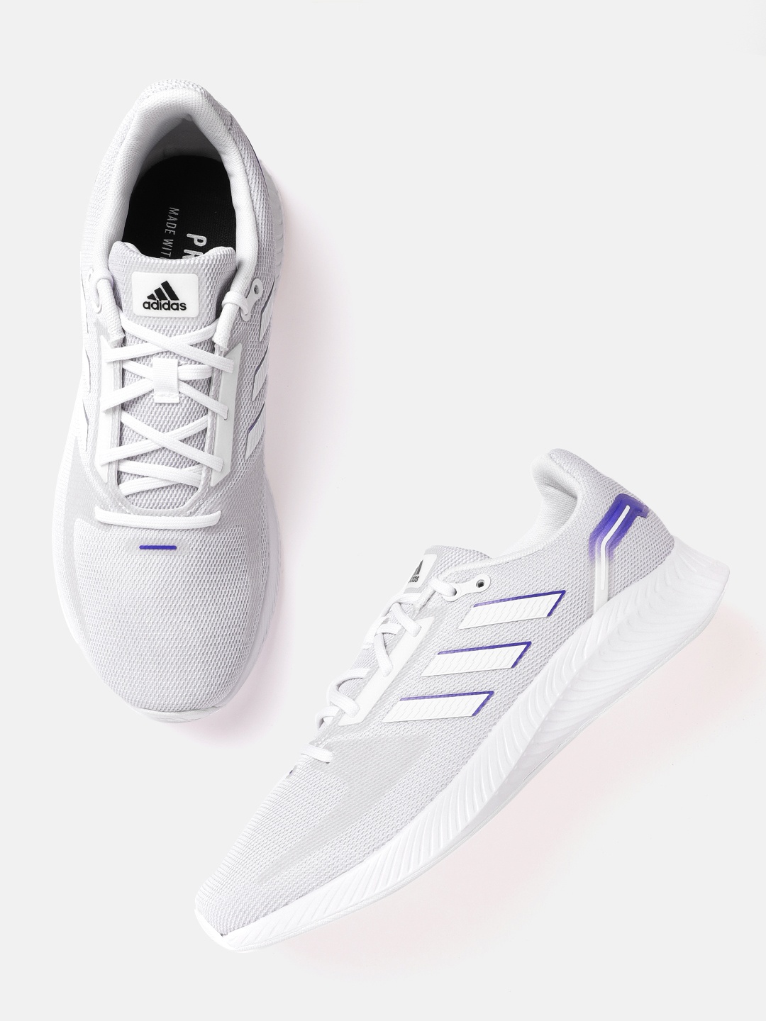

ADIDAS Men White Woven Design Runfalcon 2.0 Sustainable Running Shoes