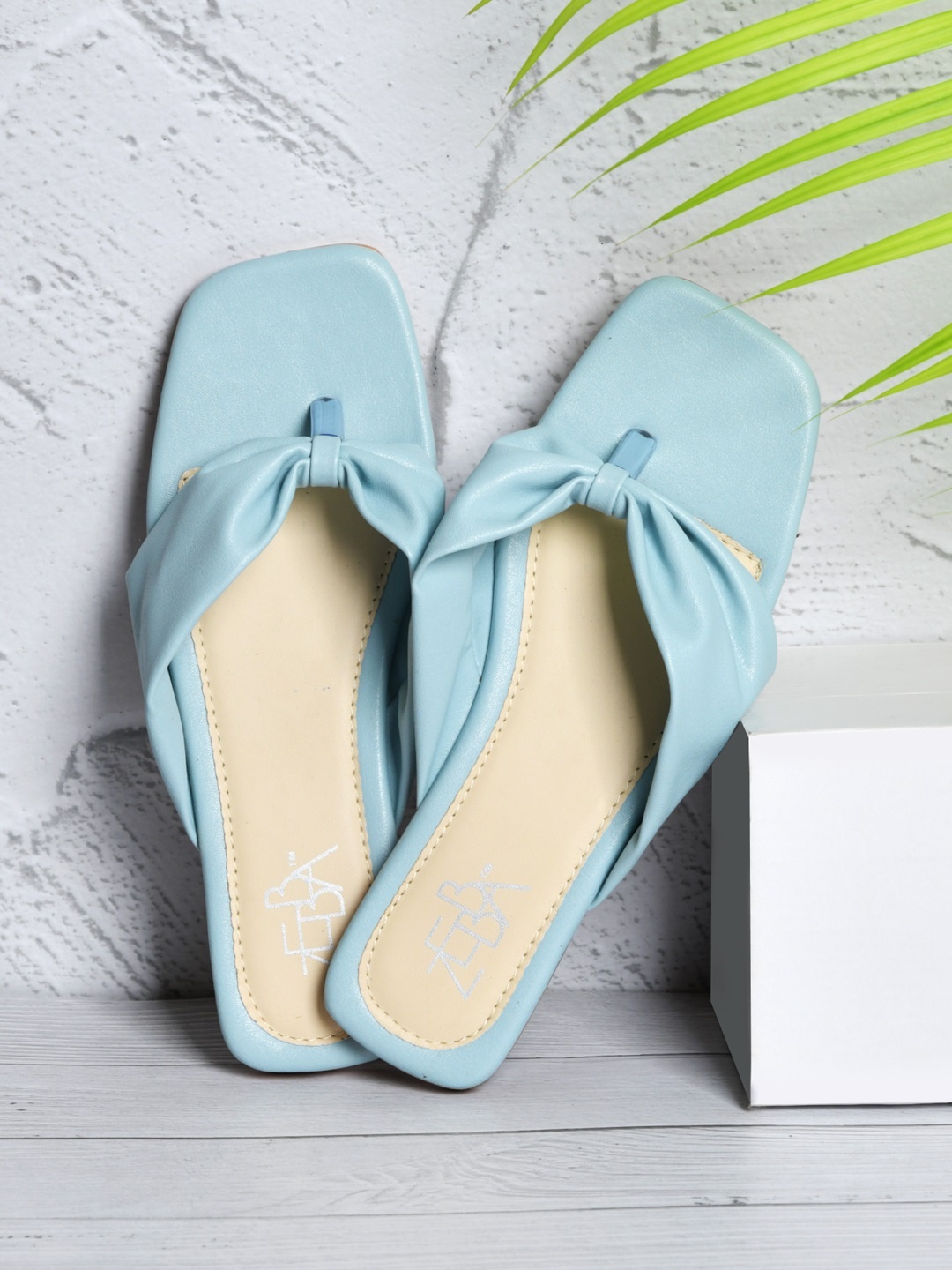 

Zebba Women Turquoise Blue Open Toe Flats