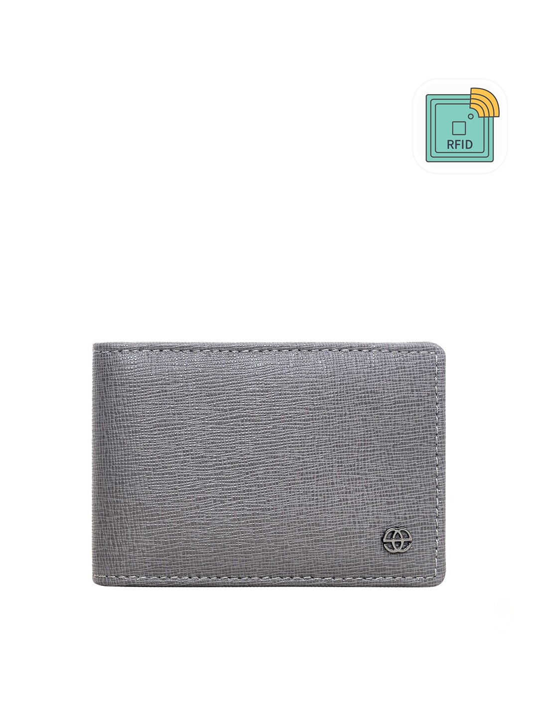 

Eske Men Grey Textured Leather Money Clip with RFID