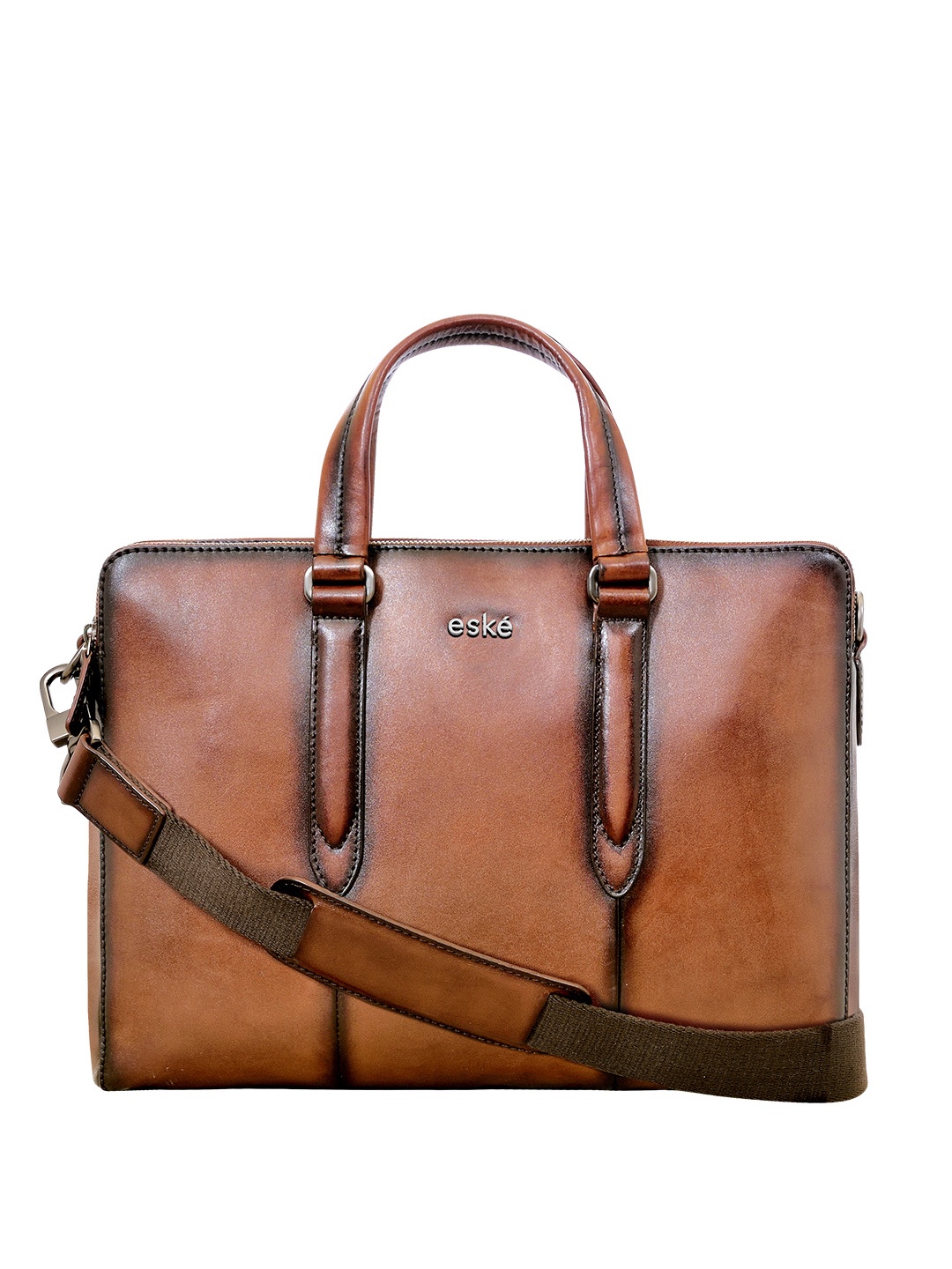 

Eske Men Tan Leather Laptop Bag