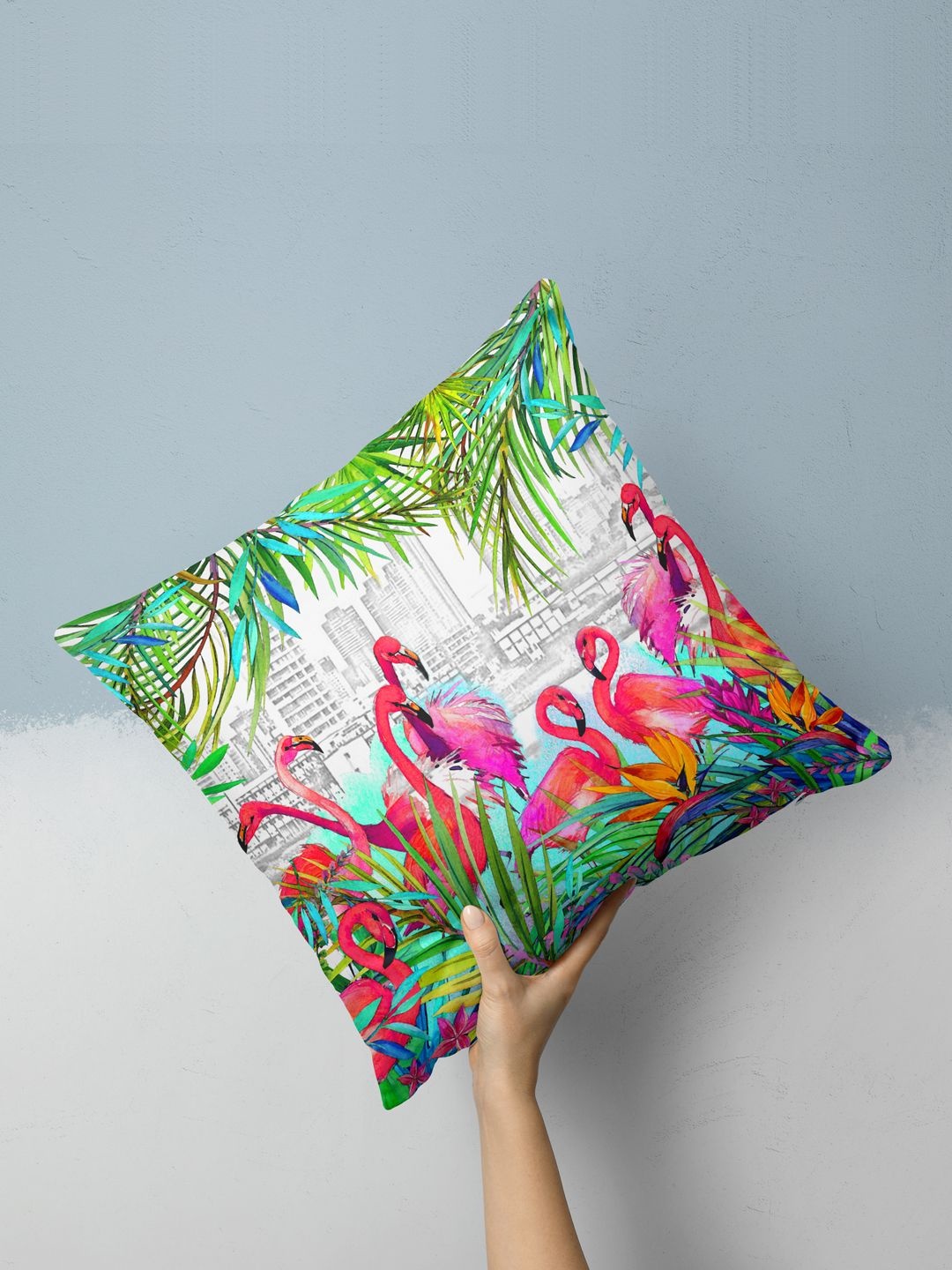 

BIANCA Multicoloured Printed Square Cushion Covers, Multi