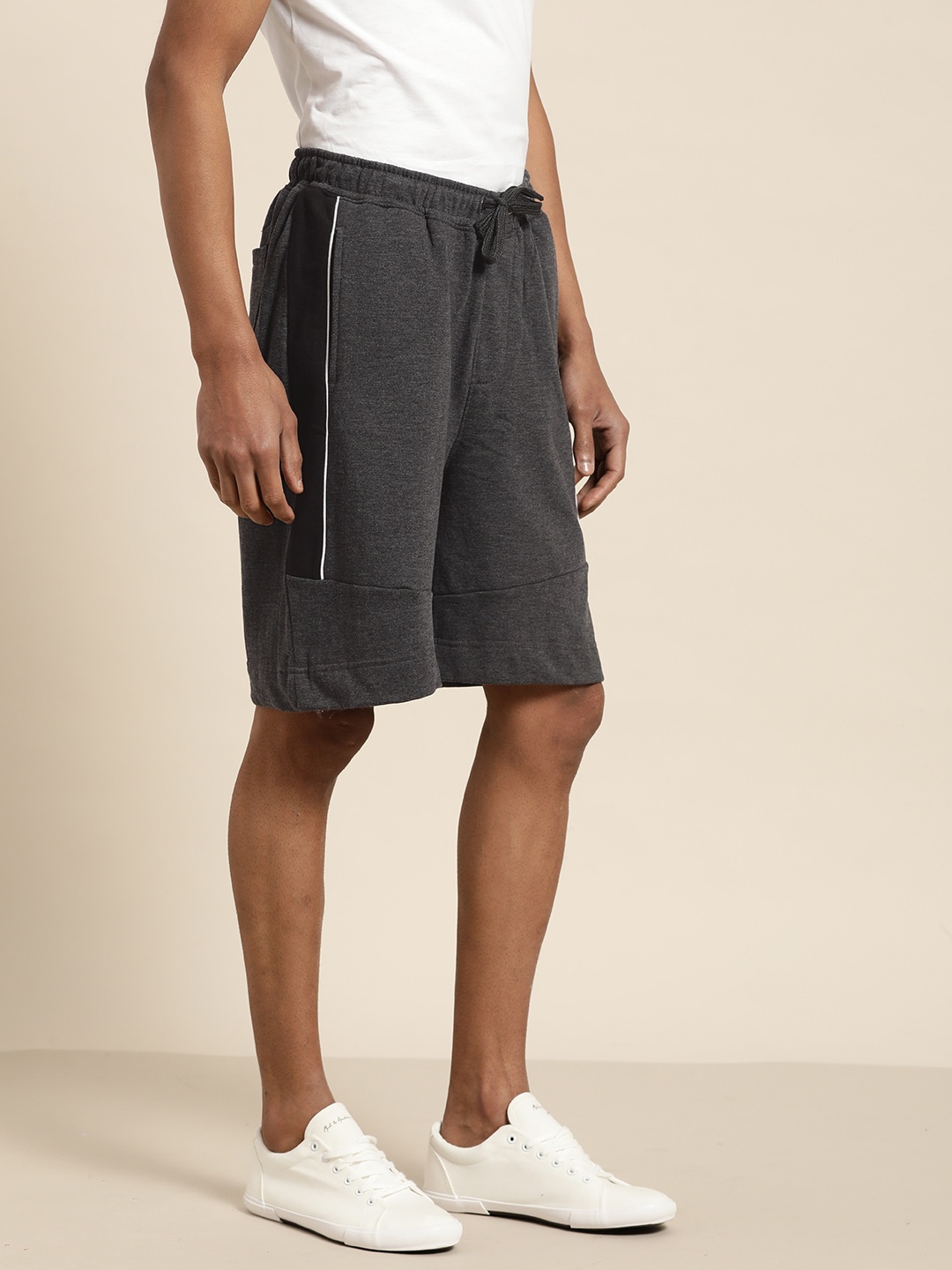 

ether Men Charcoal Solid Shorts