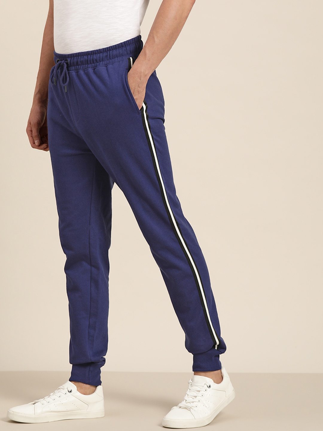 

ether Men Navy Solid Joggers, Navy blue