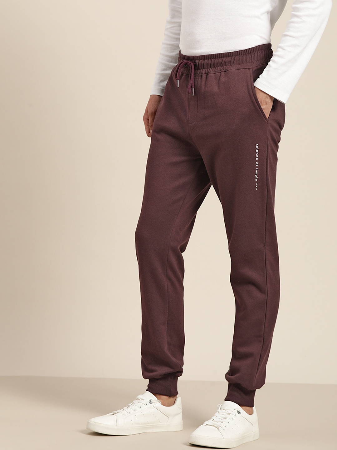 

ether Men Maroon Solid Joggers