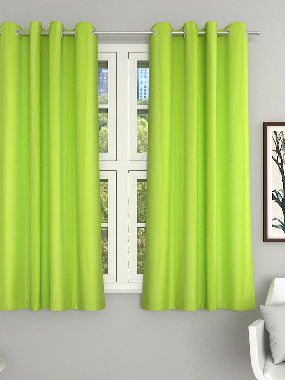 

Soumya Lime Green Premium Cotton Window Curtain