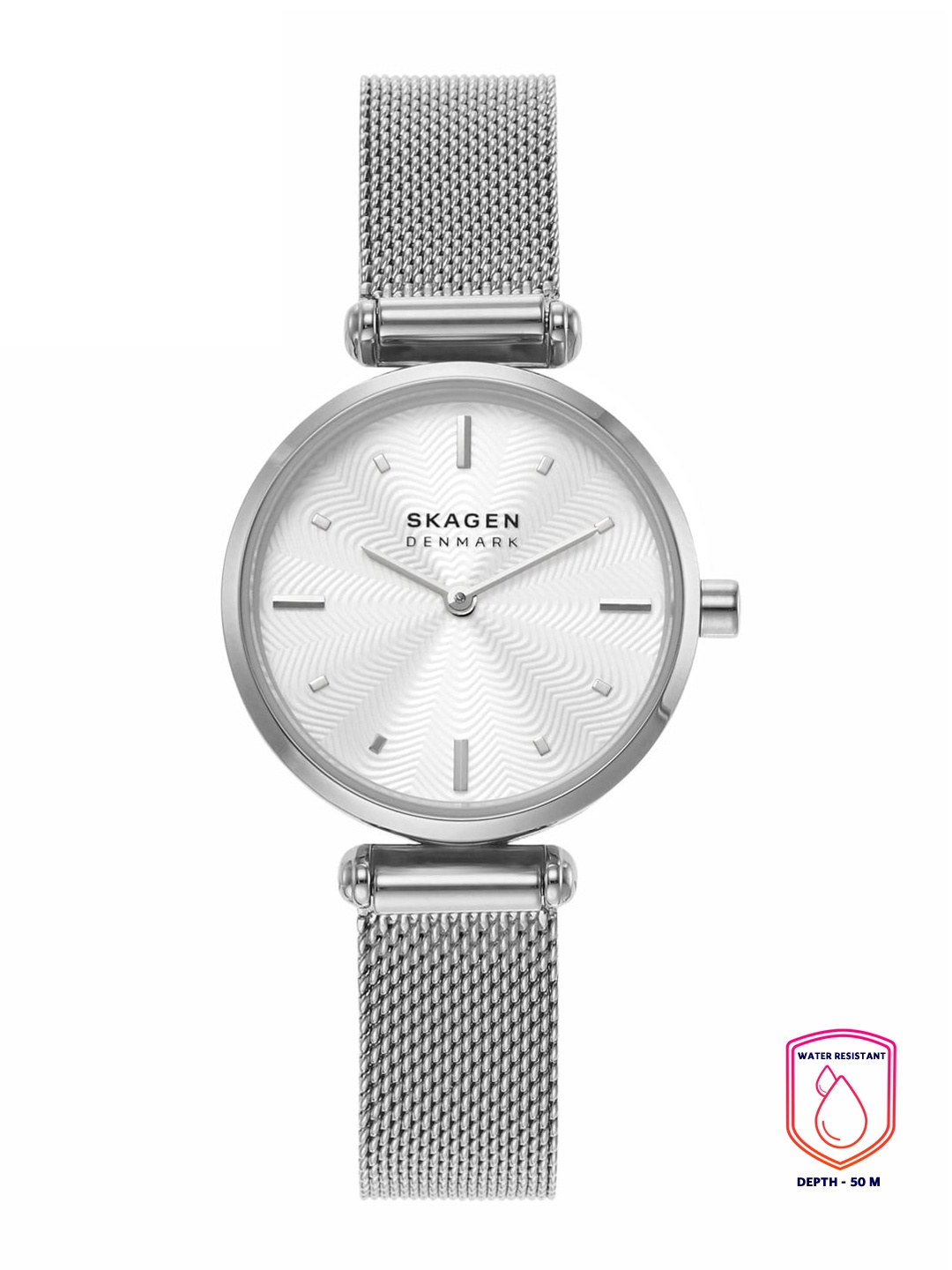 

SKAGEN Women White Embellished Dial & Silver Bracelet Style Straps Analogue Watch SKW2956