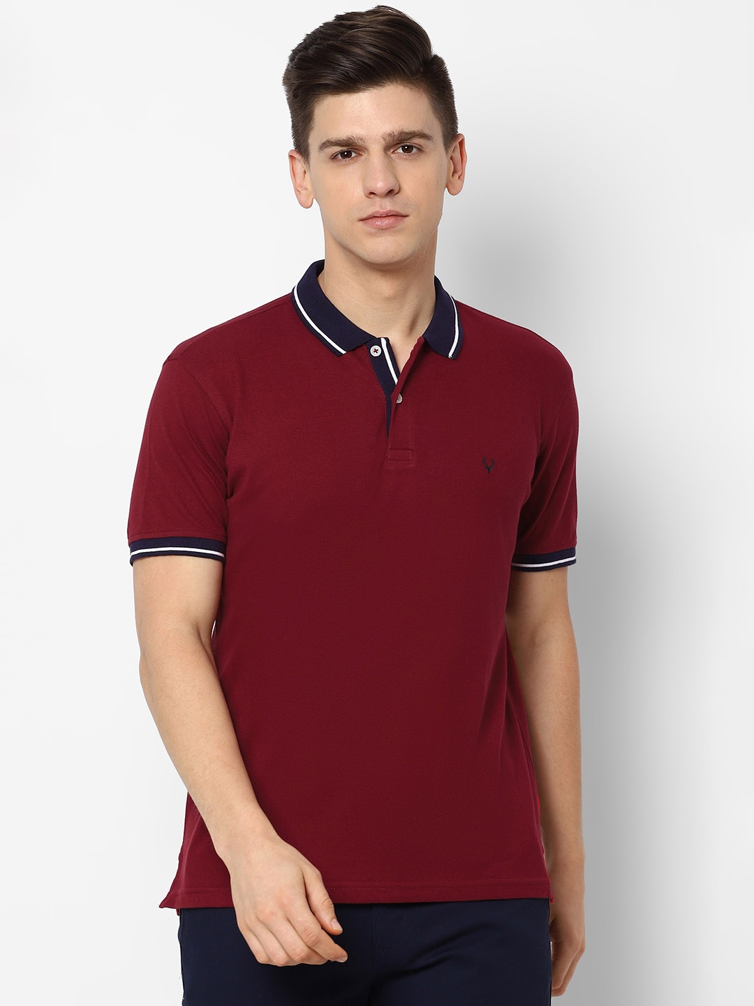 

Allen Solly Men Maroon Polo Collar T-shirt