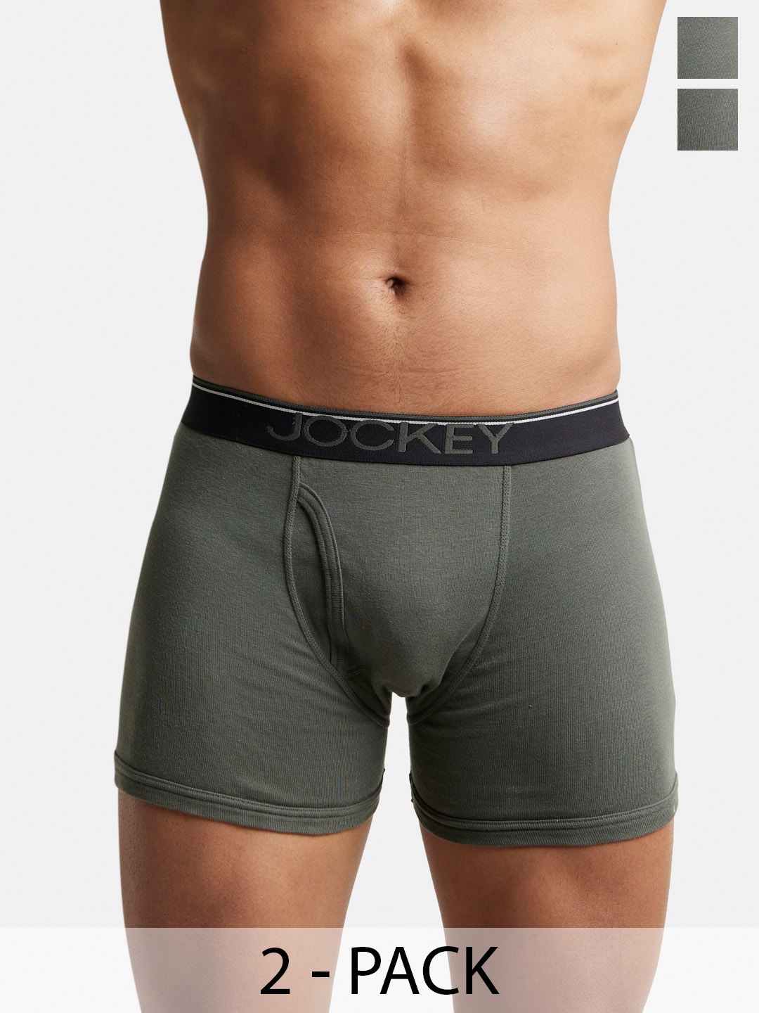 

Pack Of 2 Super Combed Cotton Rib Boxer Brief with Ultrasoft and Durable Waistband-8009, Green