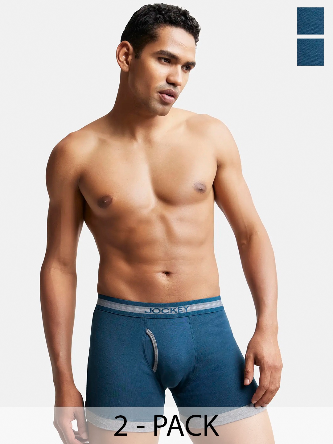 

Pack Of 2 Super Combed Cotton Rib Solid Boxer Brief with StayFresh Treatment-1017, Assorted