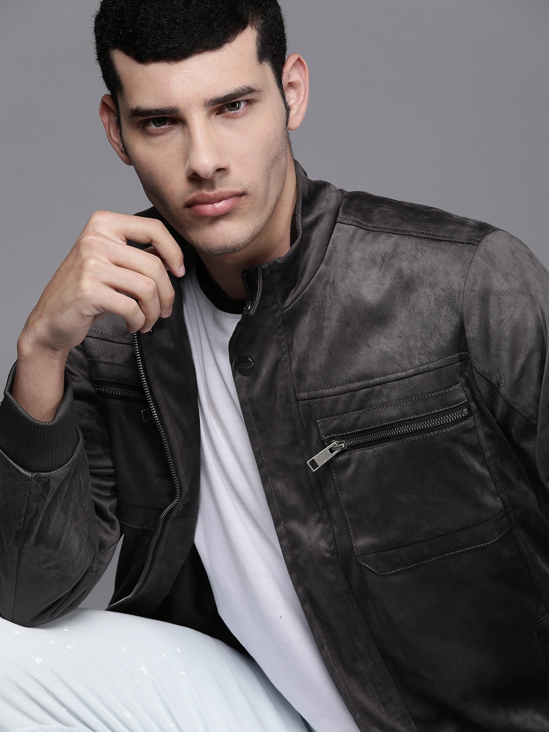

Ducati Men Grey Solid Sporty Jacket