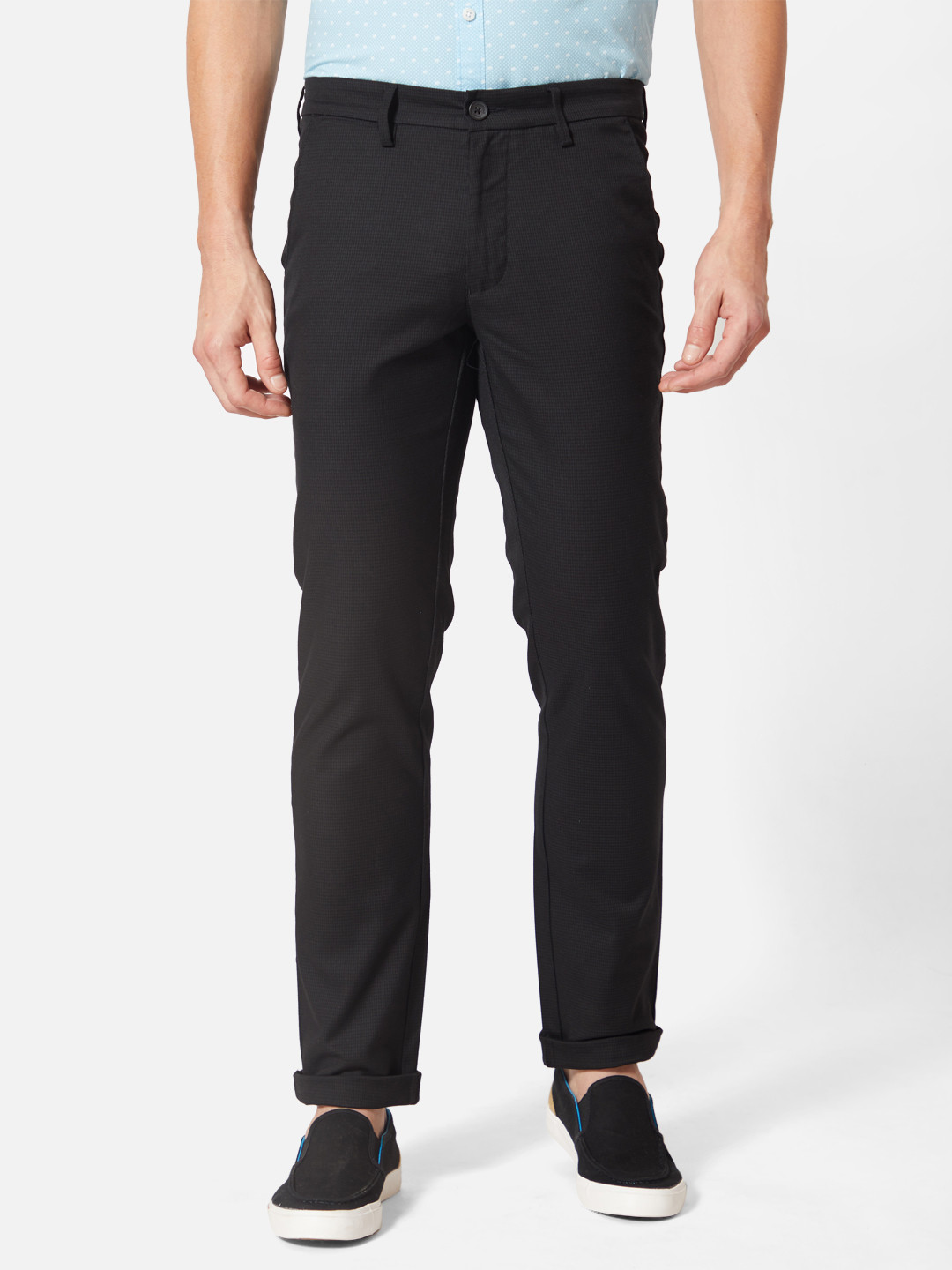 

J Hampstead Men Black Slim Fit Chinos Trousers
