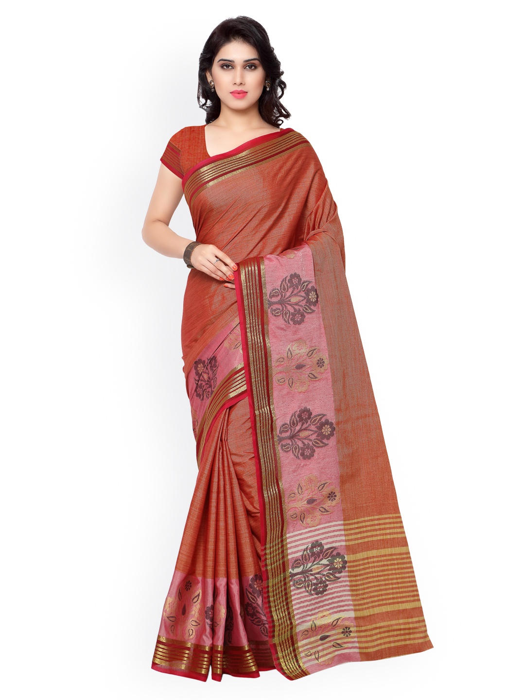 

Varkala Silk Sarees Red Banarasi Kora Silk Traditional Saree