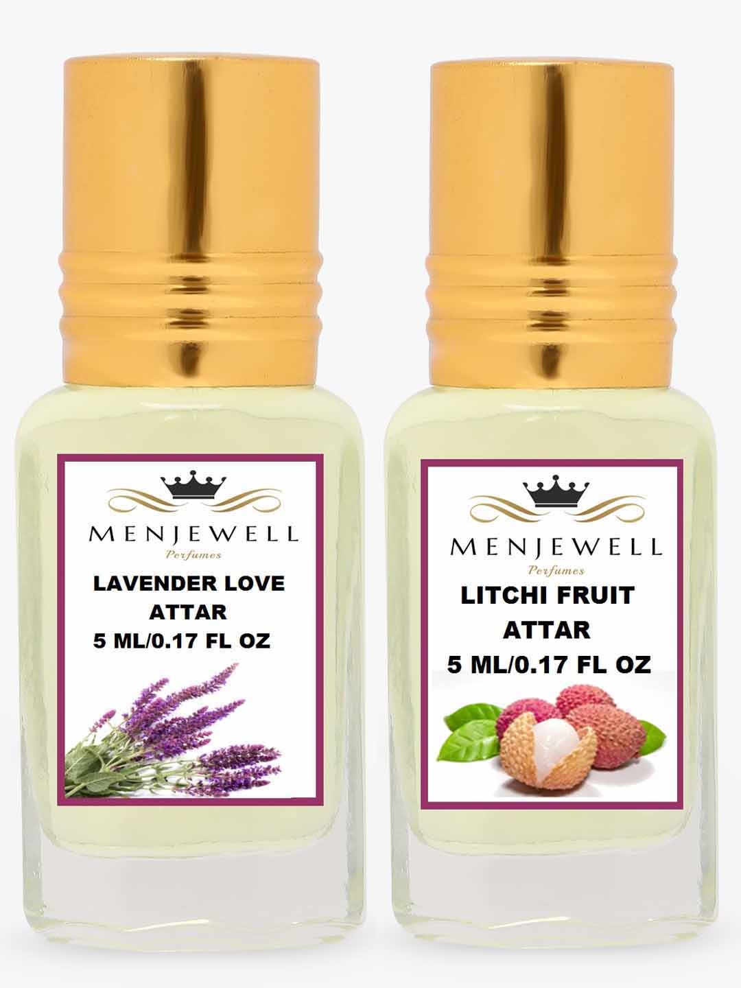 

MENJEWELL Lavender Love Litchi Fruit Attar 10ML, Transparent