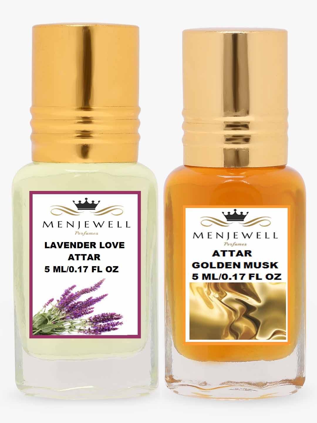 

Menjewell Lavender Love & Goldenmusk Attar, Transparent