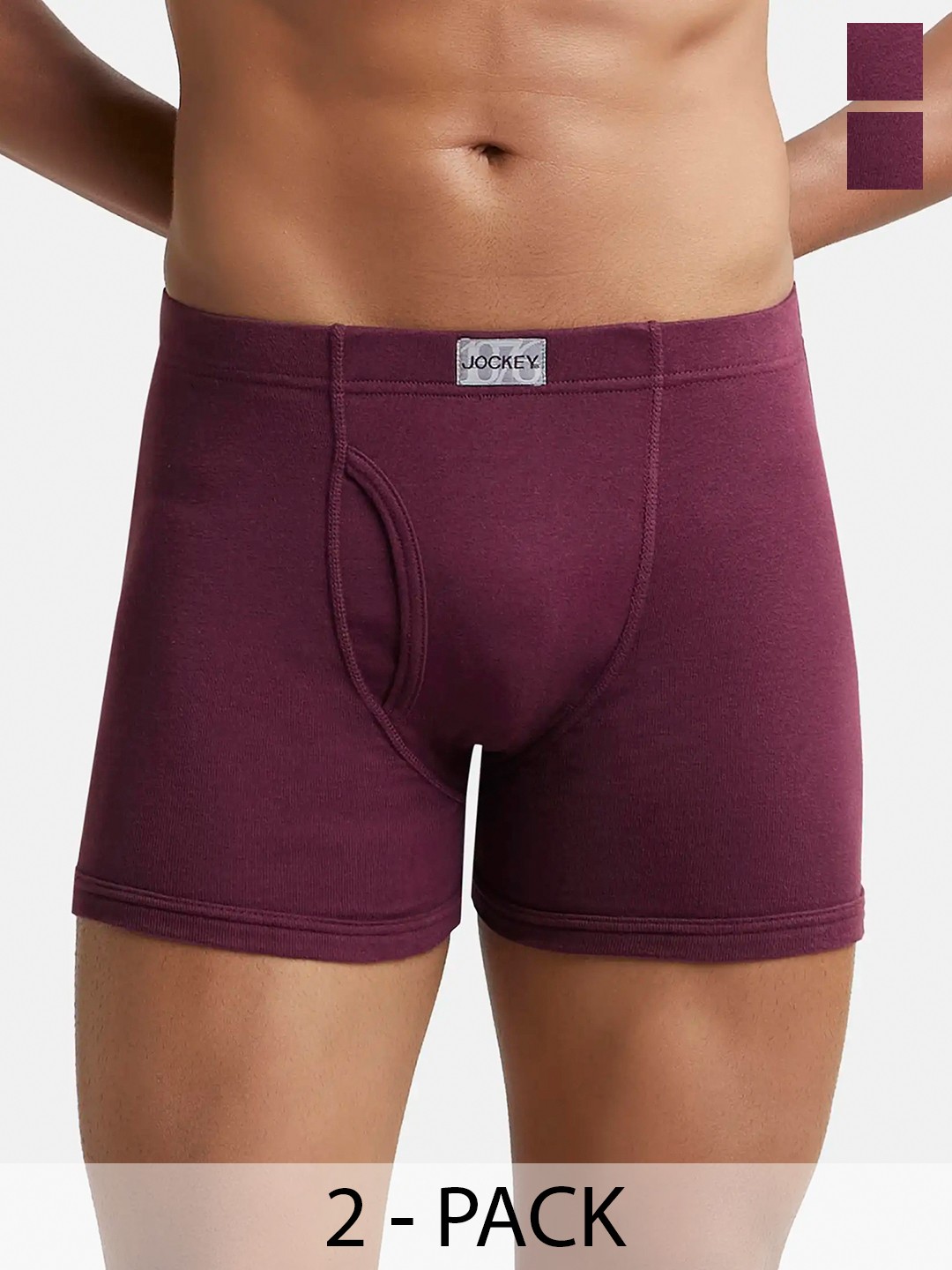

Pack Of 2 Super Combed Cotton Rib Boxer Brief with Ultrasoft and Durable Waistband-8008, Purple
