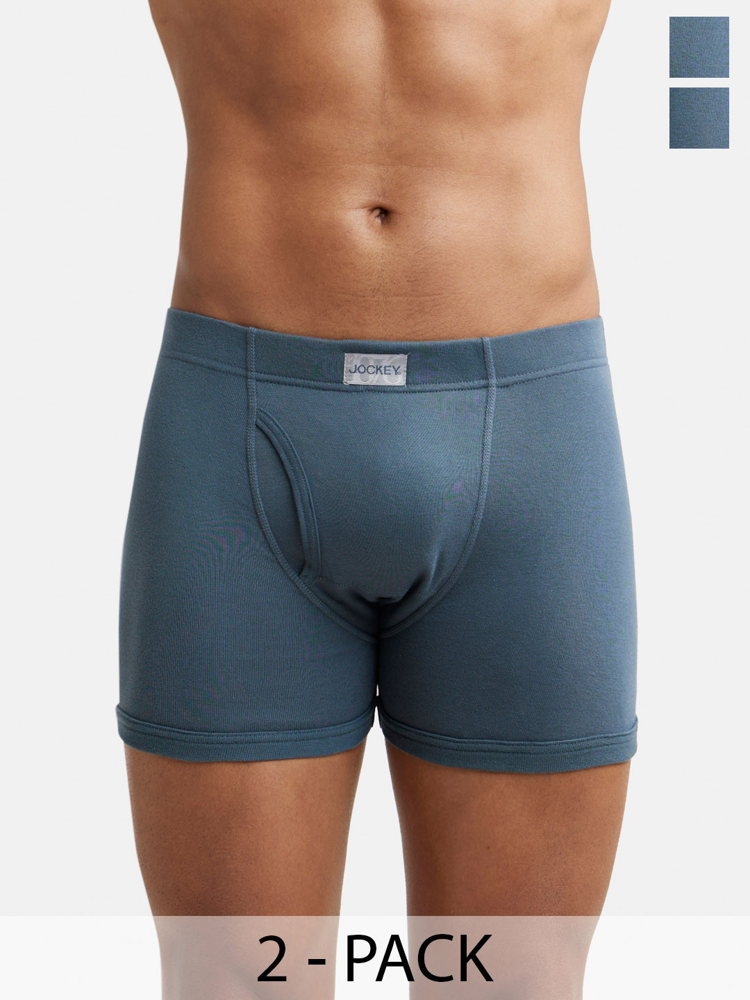 

Pack Of 2 Super Combed Cotton Rib Boxer Brief with Ultrasoft and Durable Waistband-8008, Grey