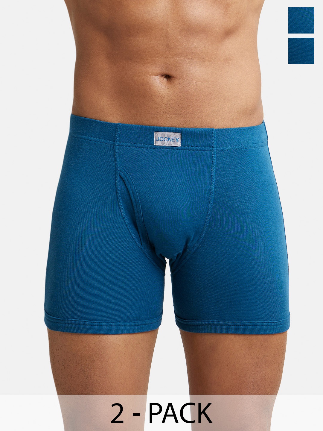 

Pack Of 2 Super Combed Cotton Rib Boxer Brief with Ultrasoft and Durable Waistband-8008, Blue