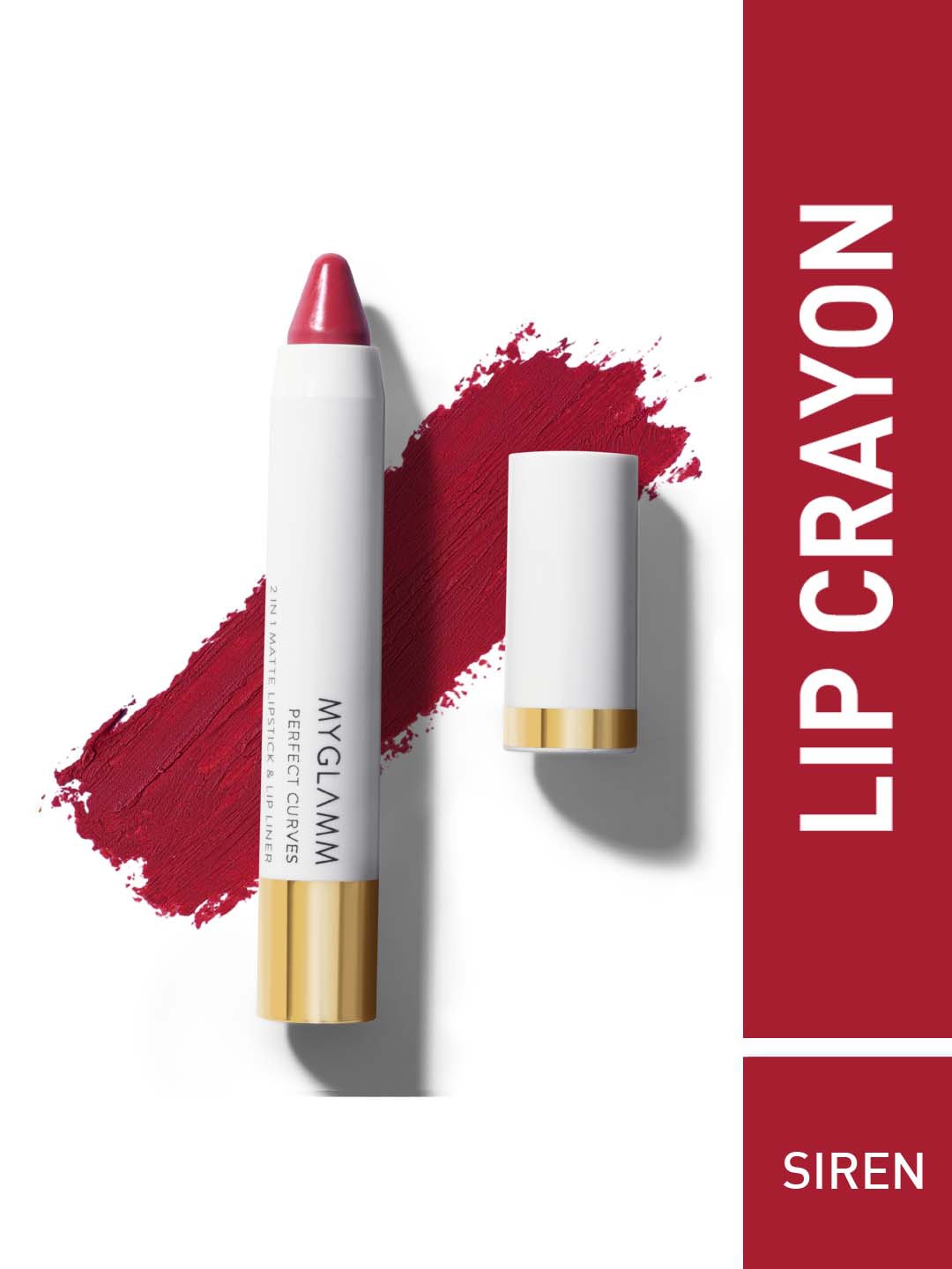 

MyGlamm Perfect Curves Matte Lip Crayon - Siren, Red