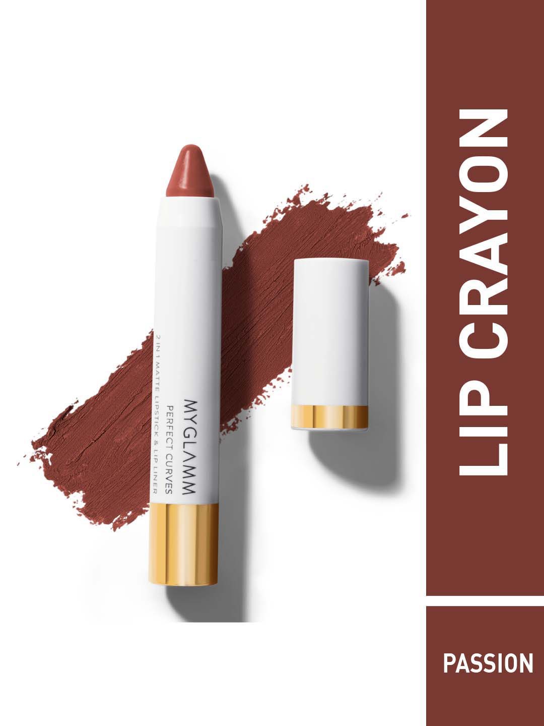 

MyGlamm Perfect Curves Matte Lip Crayon-Passion Passion-3.7g, Brown