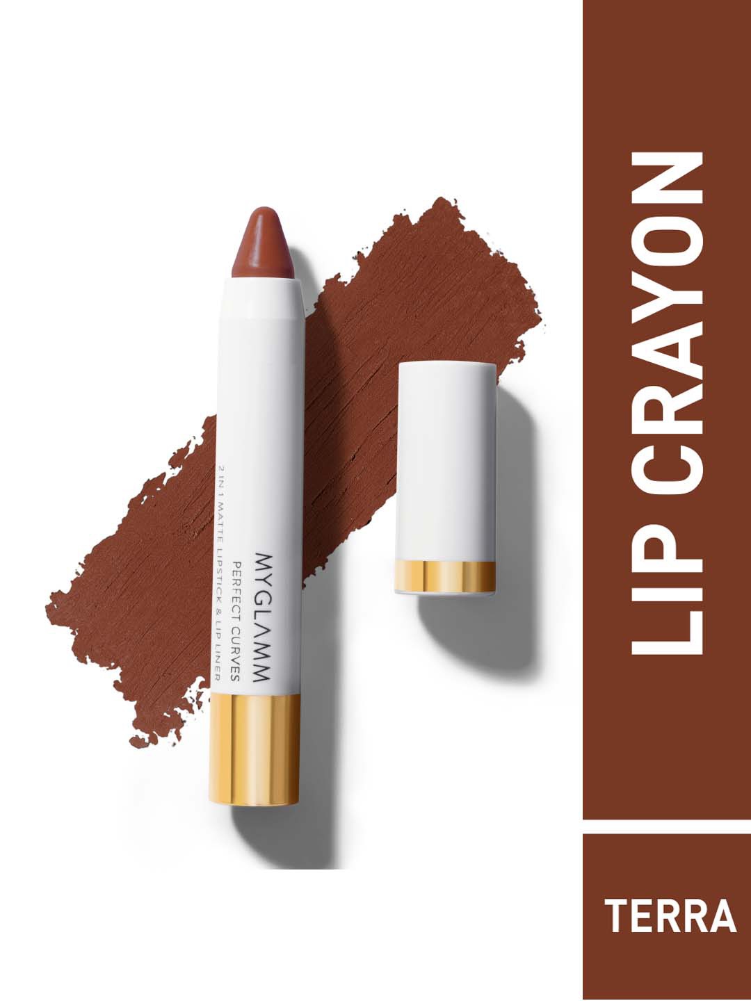 

MyGlamm Perfect Curves Matte Lip Crayon-Terra-3.7g, Brown