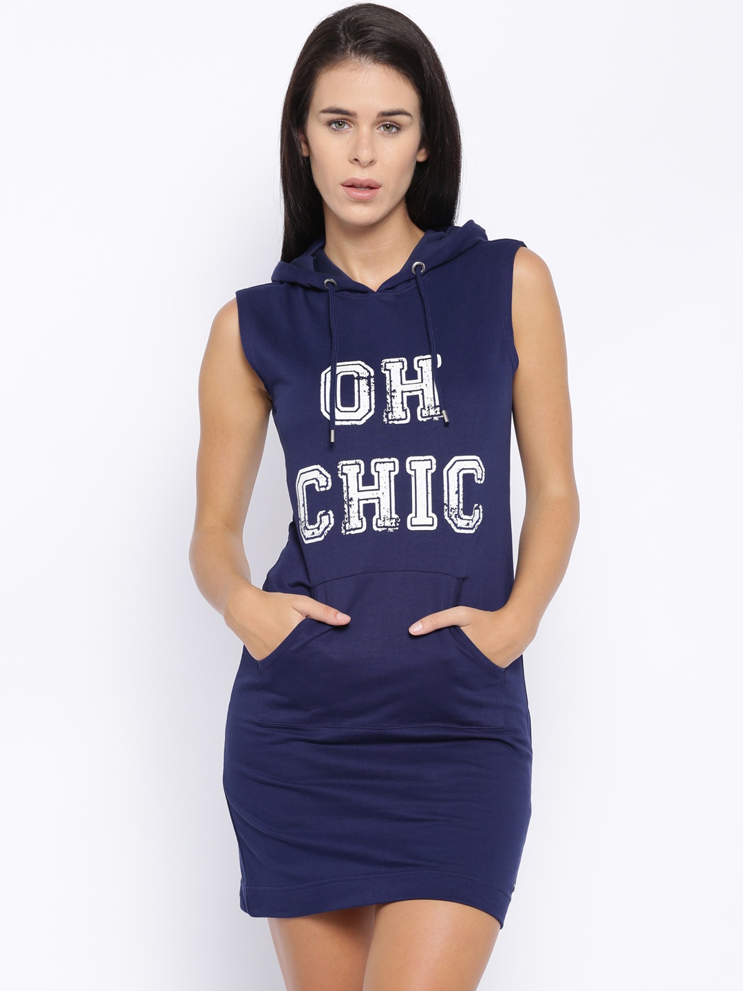 

Flying Machine Navy Printed Jersey Dress, Navy blue