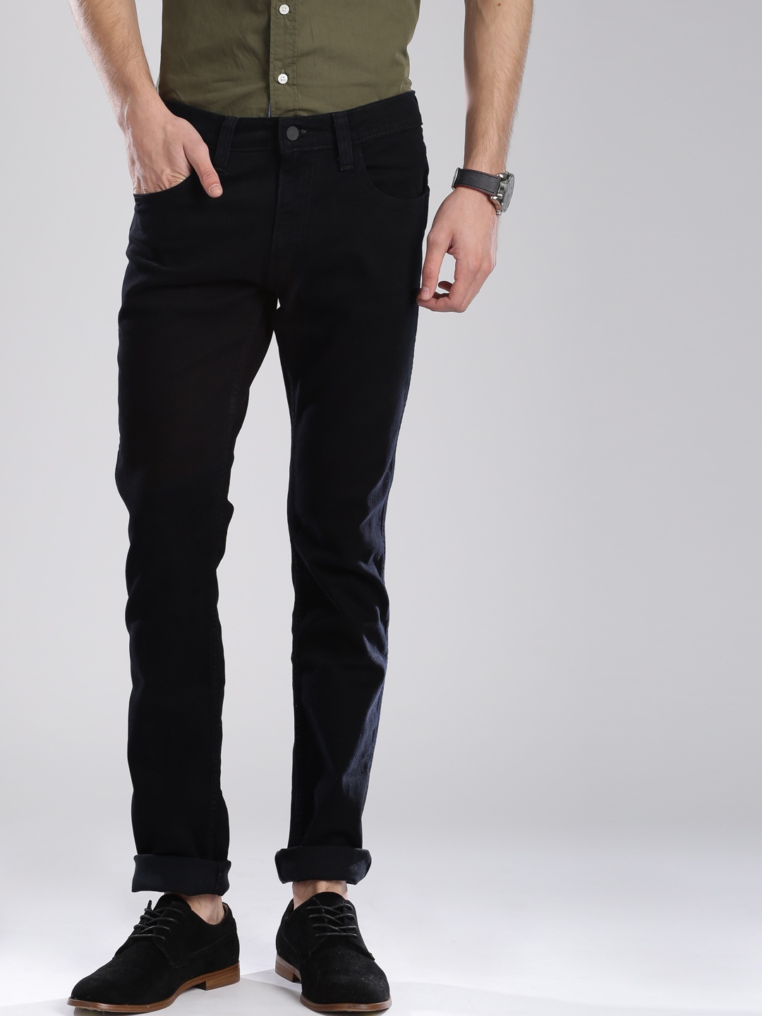 

Levis Men Black 65504 Skinny Fit Low-Rise Clean Look Jeans