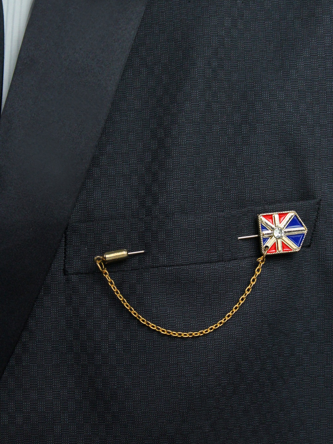 

PELUCHE Unisex Gold-Coloured Union Jack Lapel Pin