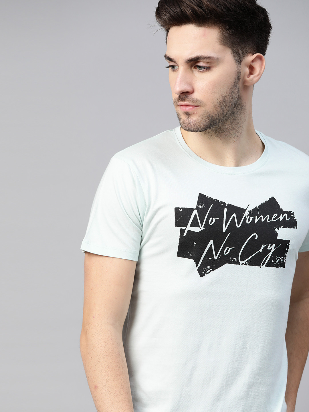 

Kook N Keech Men Blue & Black Pure Cotton Printed T-shirt
