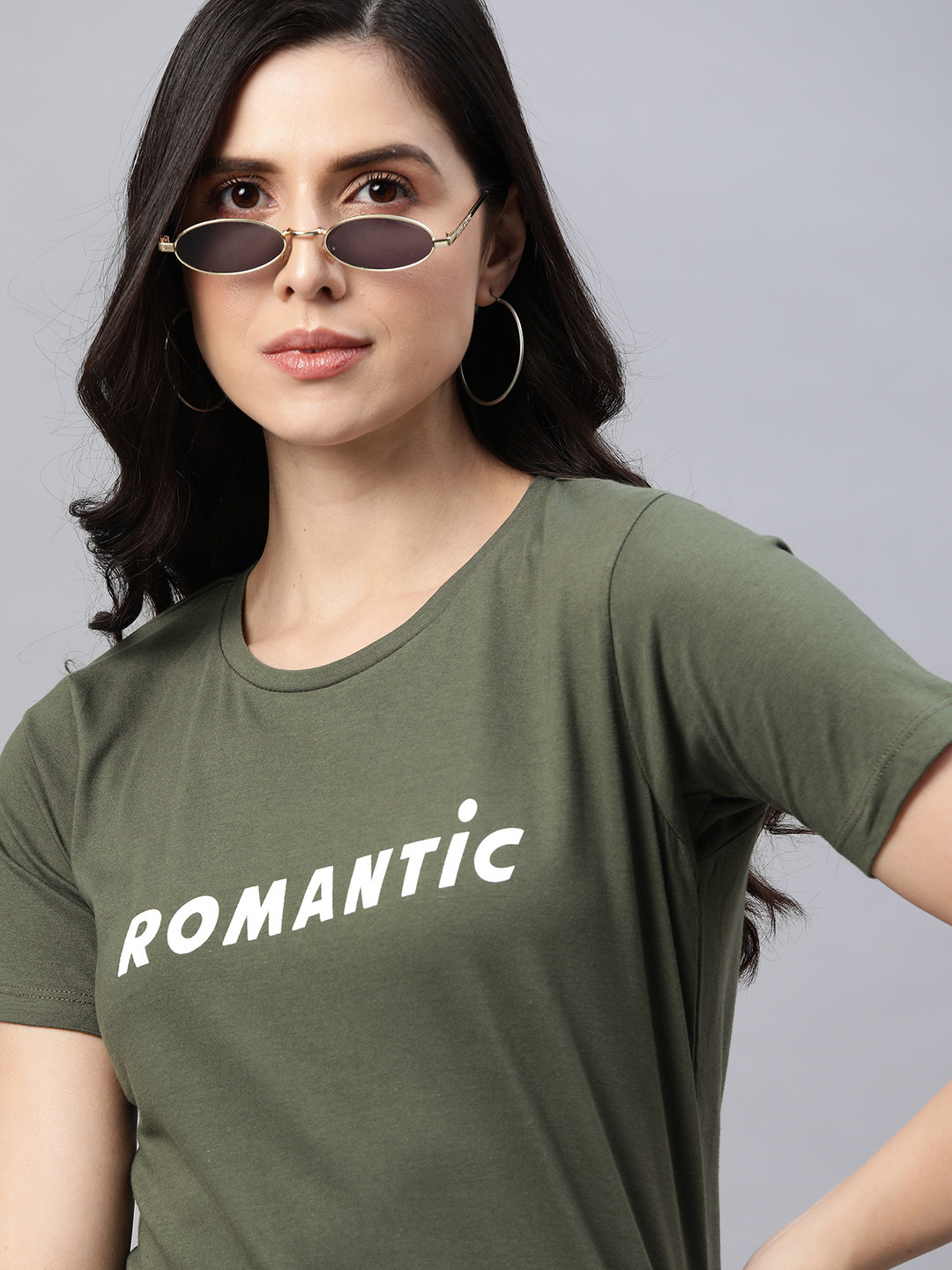 

Kook N Keech Women Olive Green & White Pure Cotton Printed Drop-Shoulder Sleeves T-shirt