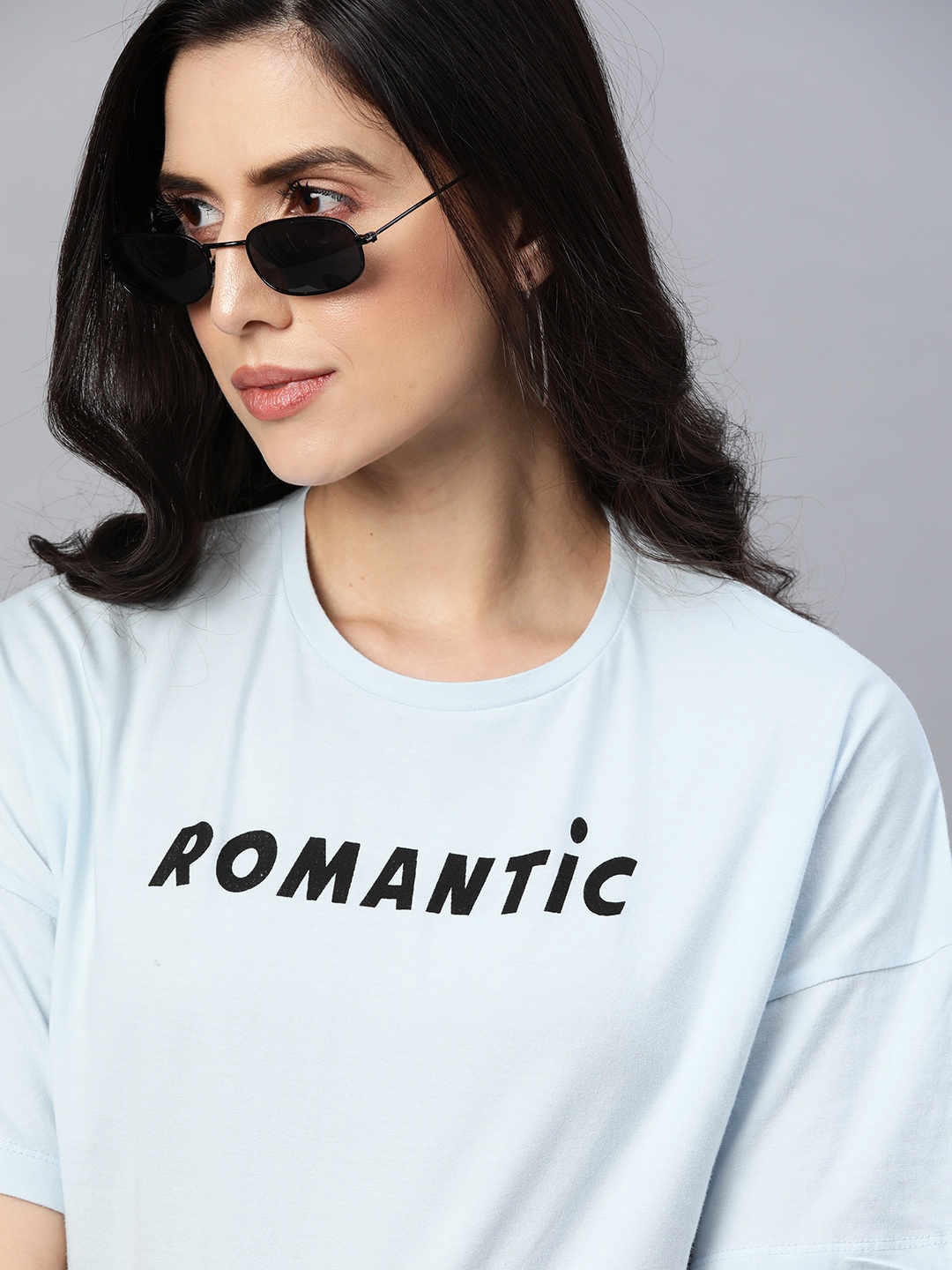 

Kook N Keech Women Blue & Black Pure Cotton Printed Drop-Shoulder Sleeves T-shirt