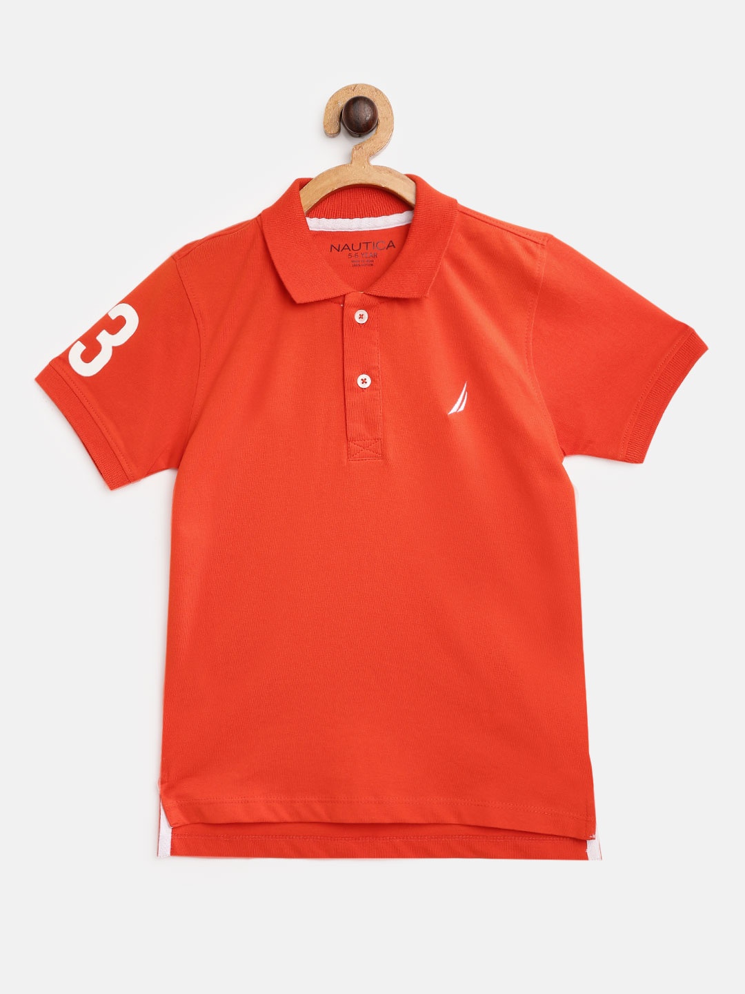 

Nautica Boys Orange Cotton Polo Collar T-shirt
