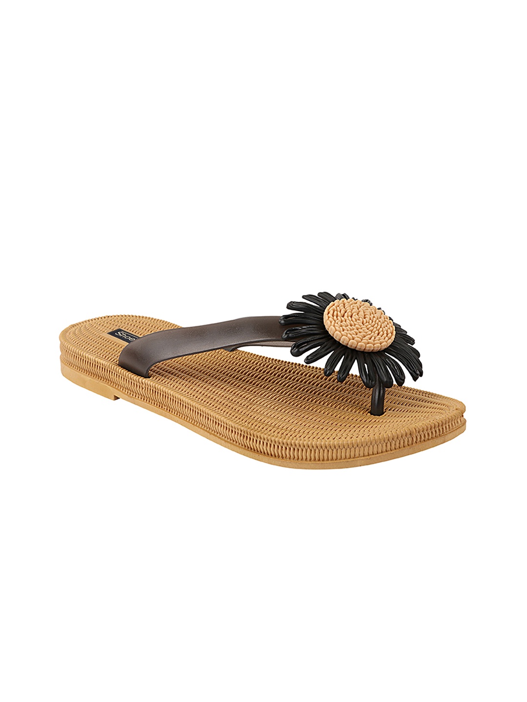 

Shoetopia Girls Black & Gold-Toned Rubber Thong Flip-Flops