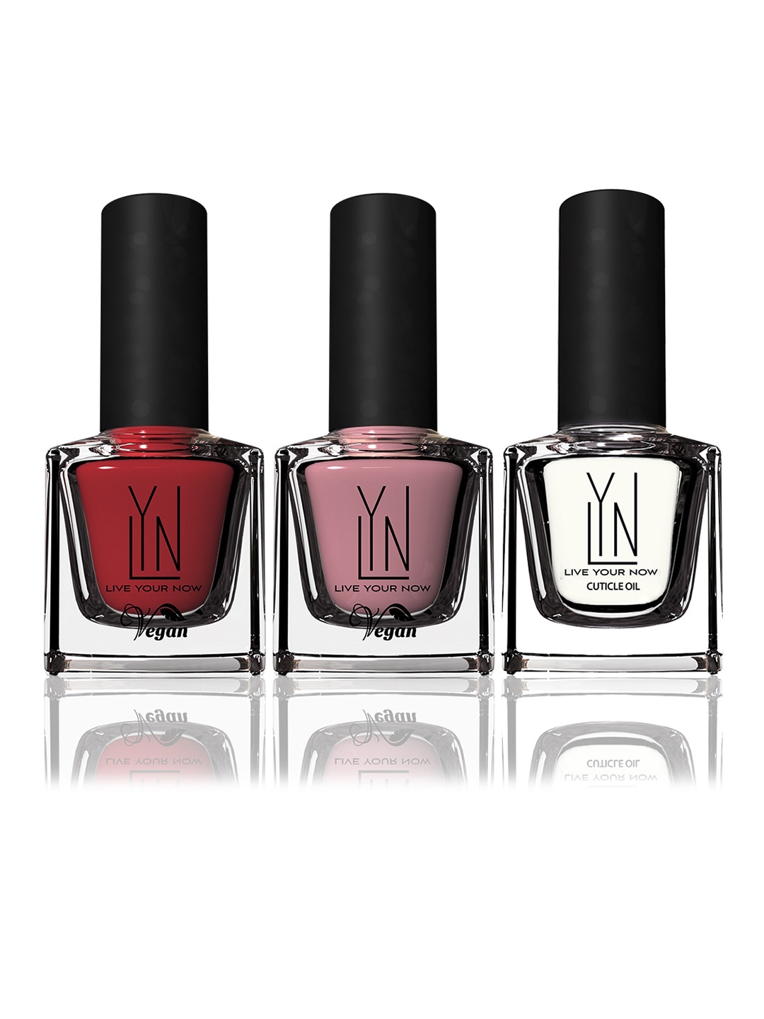 

LYN LIVE YOUR NOW Set Of 3 Fast Dry Non Toxic Nail Lacquer, Red