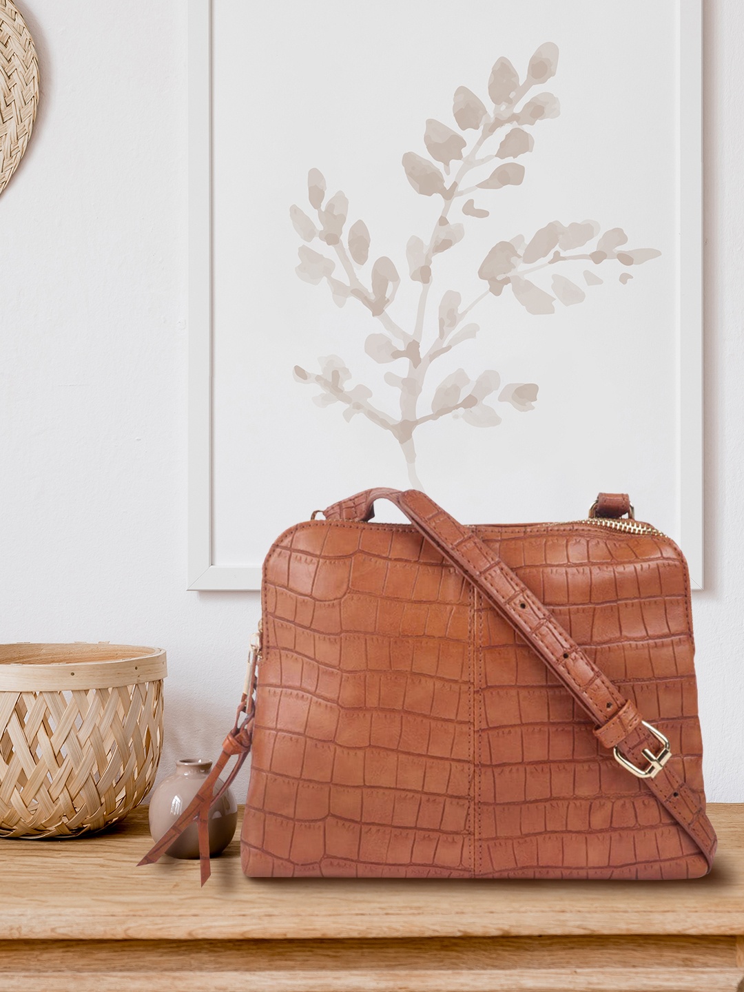 

London Rag Tan Animal Textured Structured Sling Bag