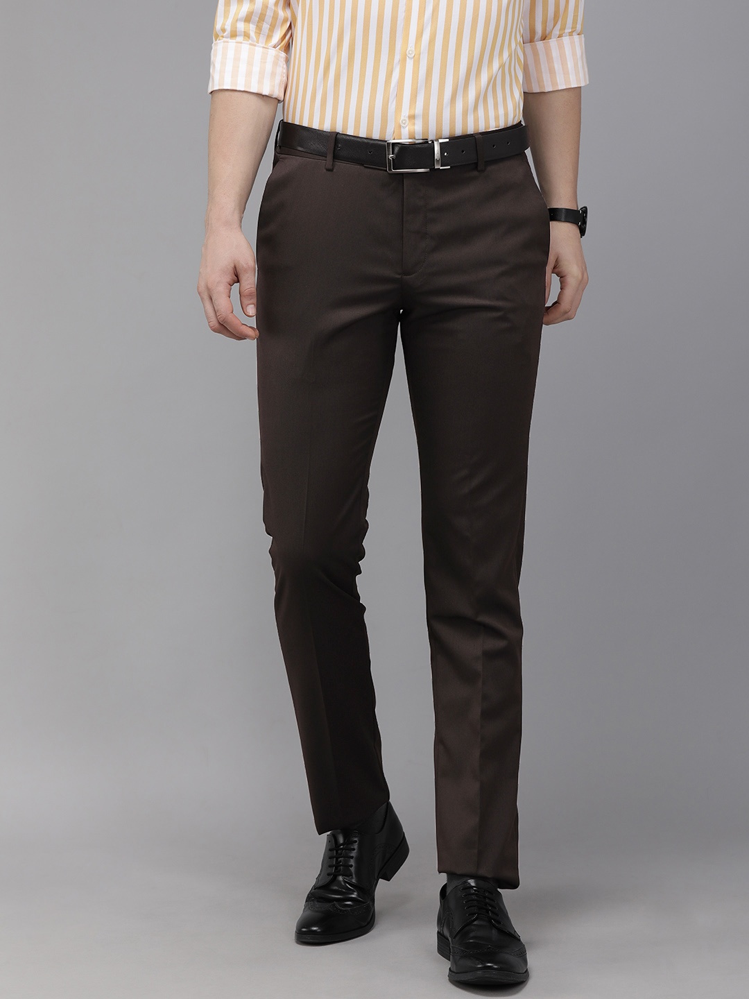 

Arrow Men Brown Tailored Fit Formal Trousers