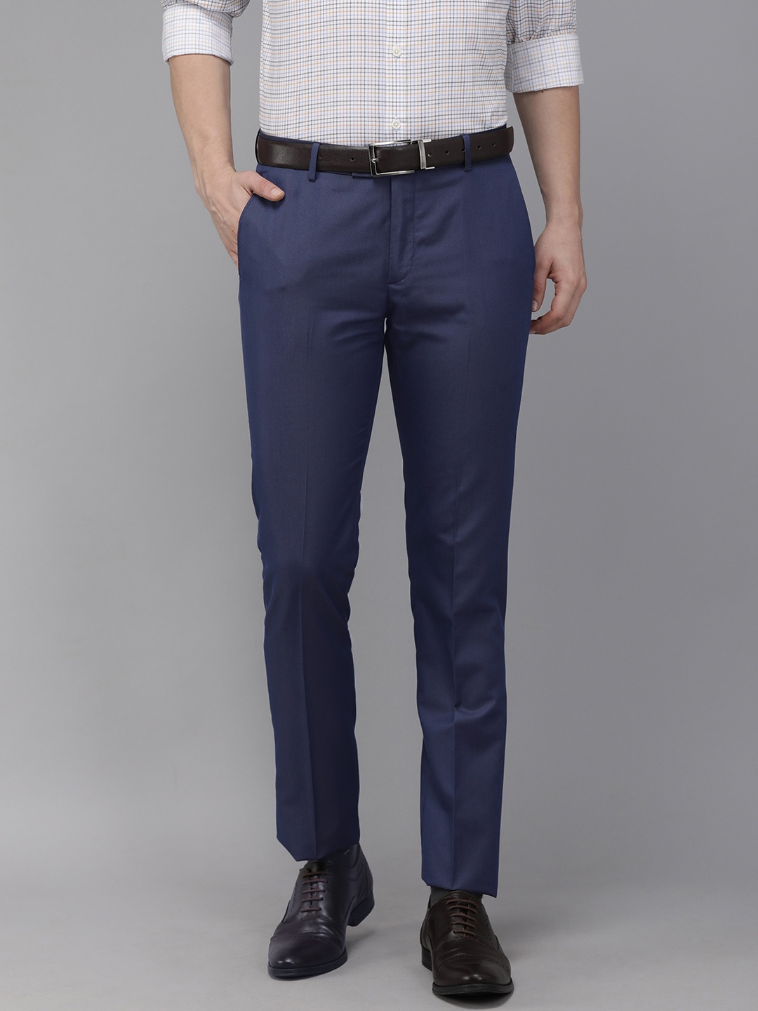 

Arrow Men Blue HUDSON Tailored Fit Formal Trousers