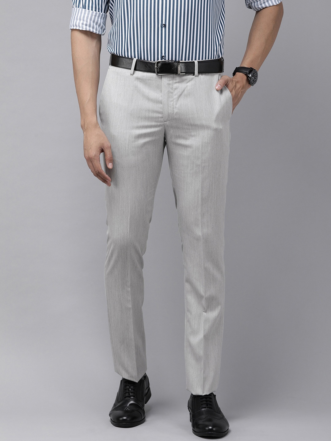 

Arrow Men Grey Tailored Fit Formal Trousers