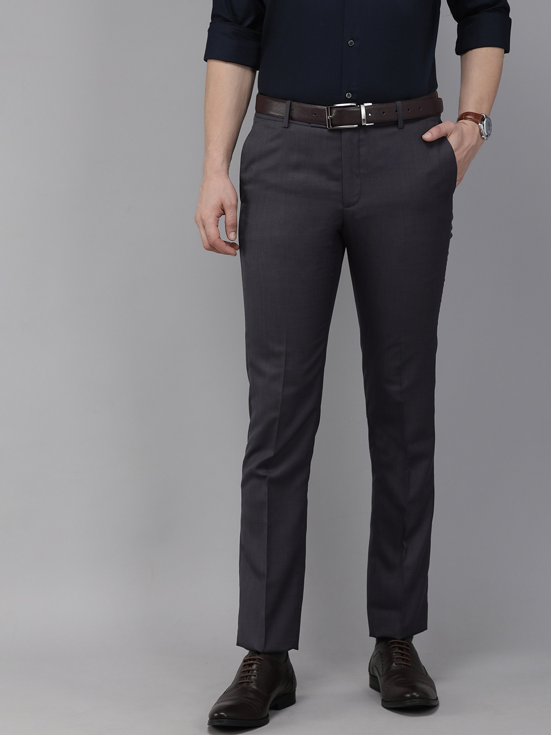 

Arrow Men Grey Tailored Formal Trousers