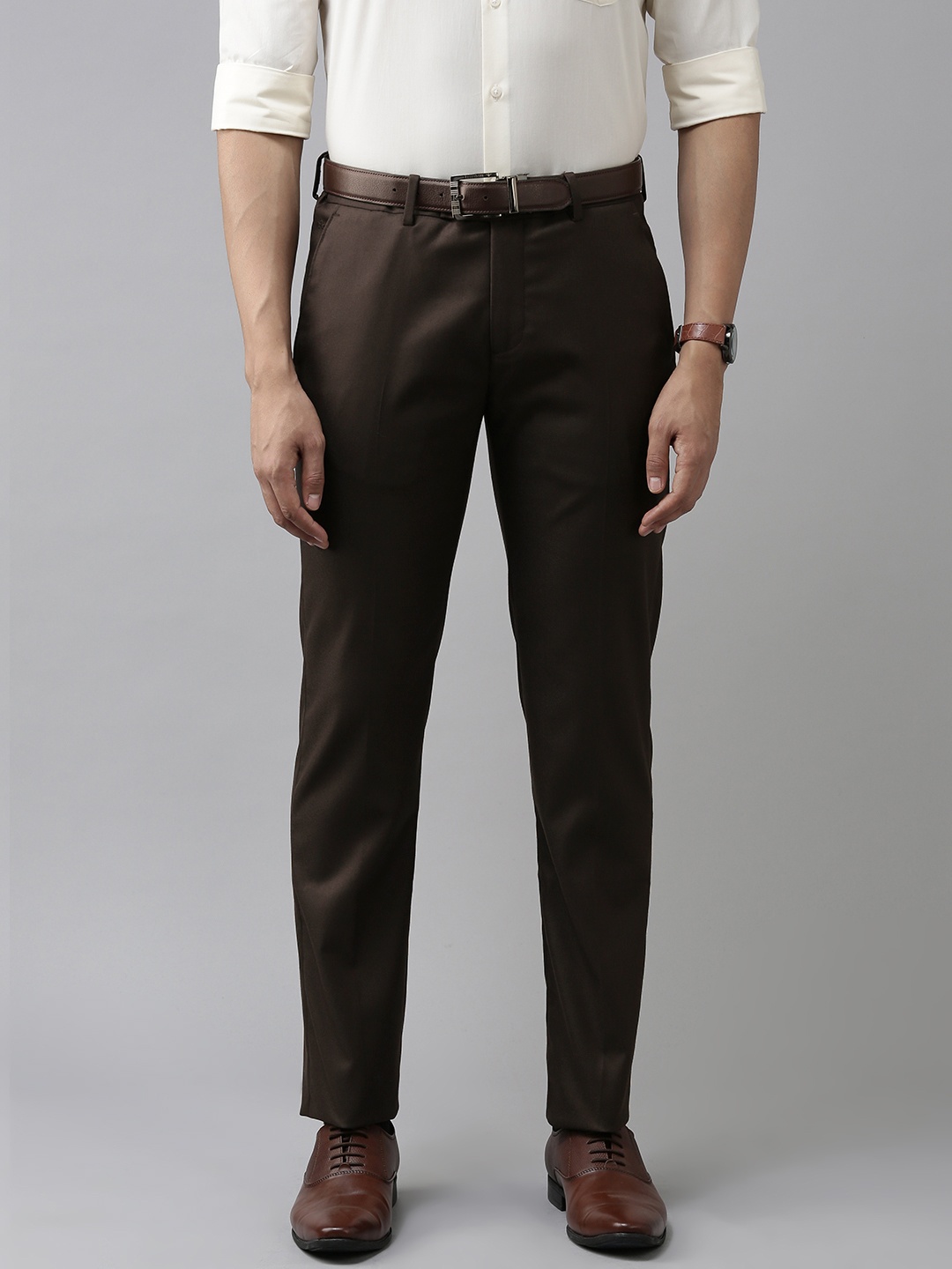 

Arrow Men Brown Tailored Formal Trousers