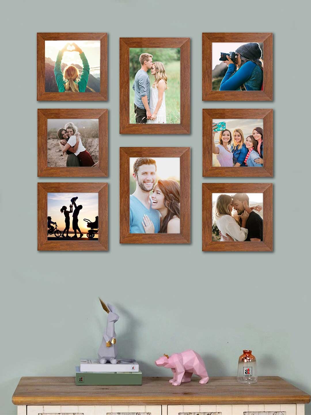 

Art Street Set of 8 MDF Wall Photo Frames, Brown