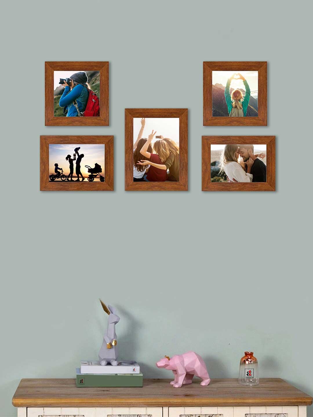 

Art Street Set of 6 MDF Wall Photo Frames, Brown